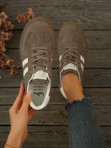 Women's New Vintage German Training Trendy Walking Shoes, Velour Casual Fashion Soft Sole Comfort, British Style Versatile All Seasons