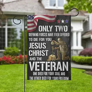 12x18 Inch Patriotic Garden Flag, Durable Polyester Fiber, Easter St Patrick Spring Summer Fall Outdoor Decoration, Bold Text Design