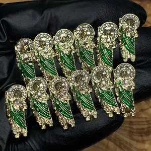 12 pcs Religious charm for vintage nails art design (San Judas / Gold color)