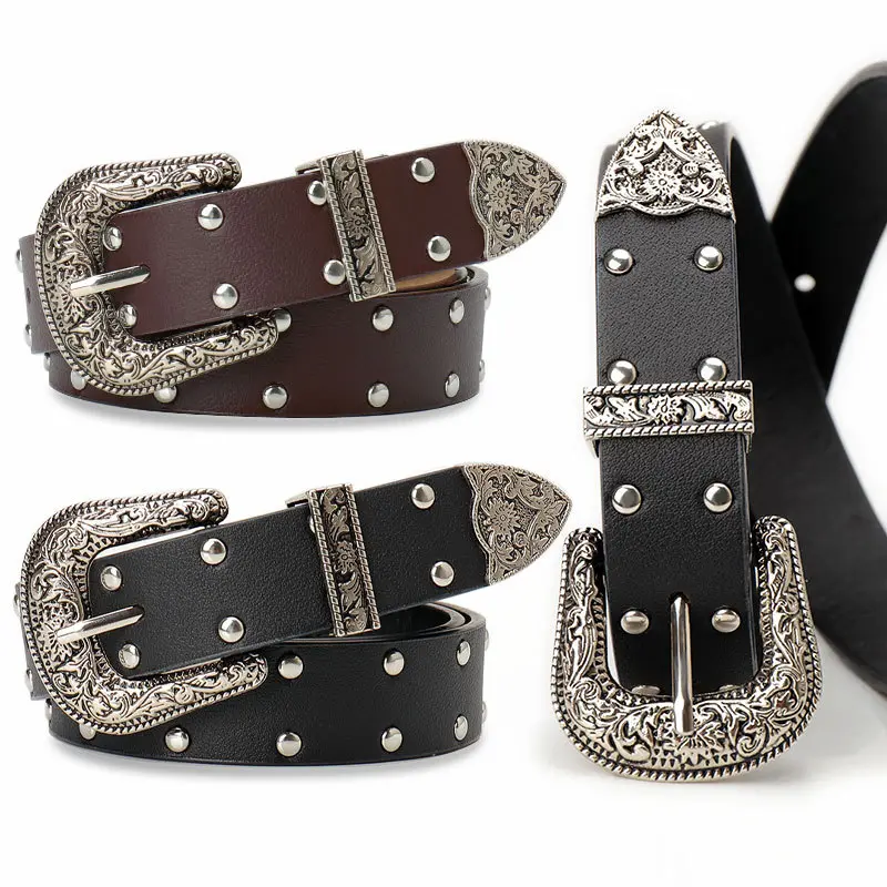 Ladies' belt, personalized rivet style, music festival belt, fashion belt, spicy girl style belt y2k