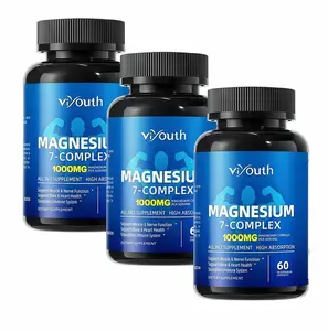 LA3 Pcs Viyouth 1000mg Magnesium Complex PH-10Elemental Magnesium Complex & Zinc for Calming Sleep & Relax-US Made-Dietary Supplement for Hair Health Digestive Detox & CortisolBalance-3rd Party Tested Tablets Fitness,magnesium glycinateFAS