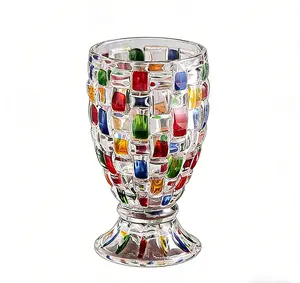 Classic Geometric Glass Tumblers, 2-Piece Set - Vintage Kitchen Drinkware, Perfect for Home Party Use