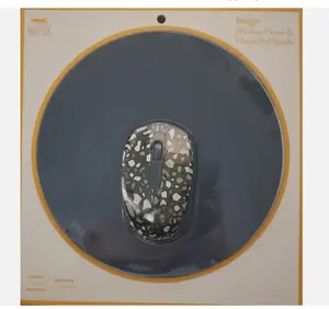 Winx Navy Blue Terazzo Wireless Mouse and Mouse Pad Bundle