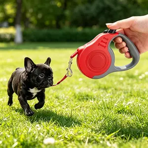 Pet Automatic Telescopic Traction Rope Blue 5M Retractable Dog Leash, Heavy Duty No-Tangle Pet Walking Leash with Anti-Slip Handle & One-Button Brake, for Small Medium Dogs