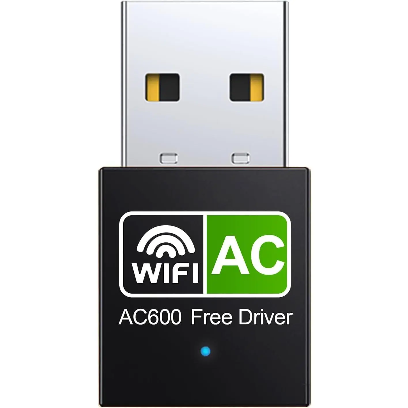 USB WiFi Adapter for Desktop PC 600Mbps Dual Band 2.4G 5.8G Wireless WiFi Adapter for Laptop Desktop PC, Wireless Network Adapter Support Windows 11/10/8/7/Xp, USB WiFi Dongle for PC Deep Black