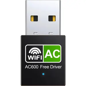 USB WiFi Adapter for Desktop PC 600Mbps Dual Band 2.4G 5.8G Wireless WiFi Adapter for Laptop Desktop PC, Wireless Network Adapter Support Windows 11/10/8/7/Xp, USB WiFi Dongle for PC Deep Black