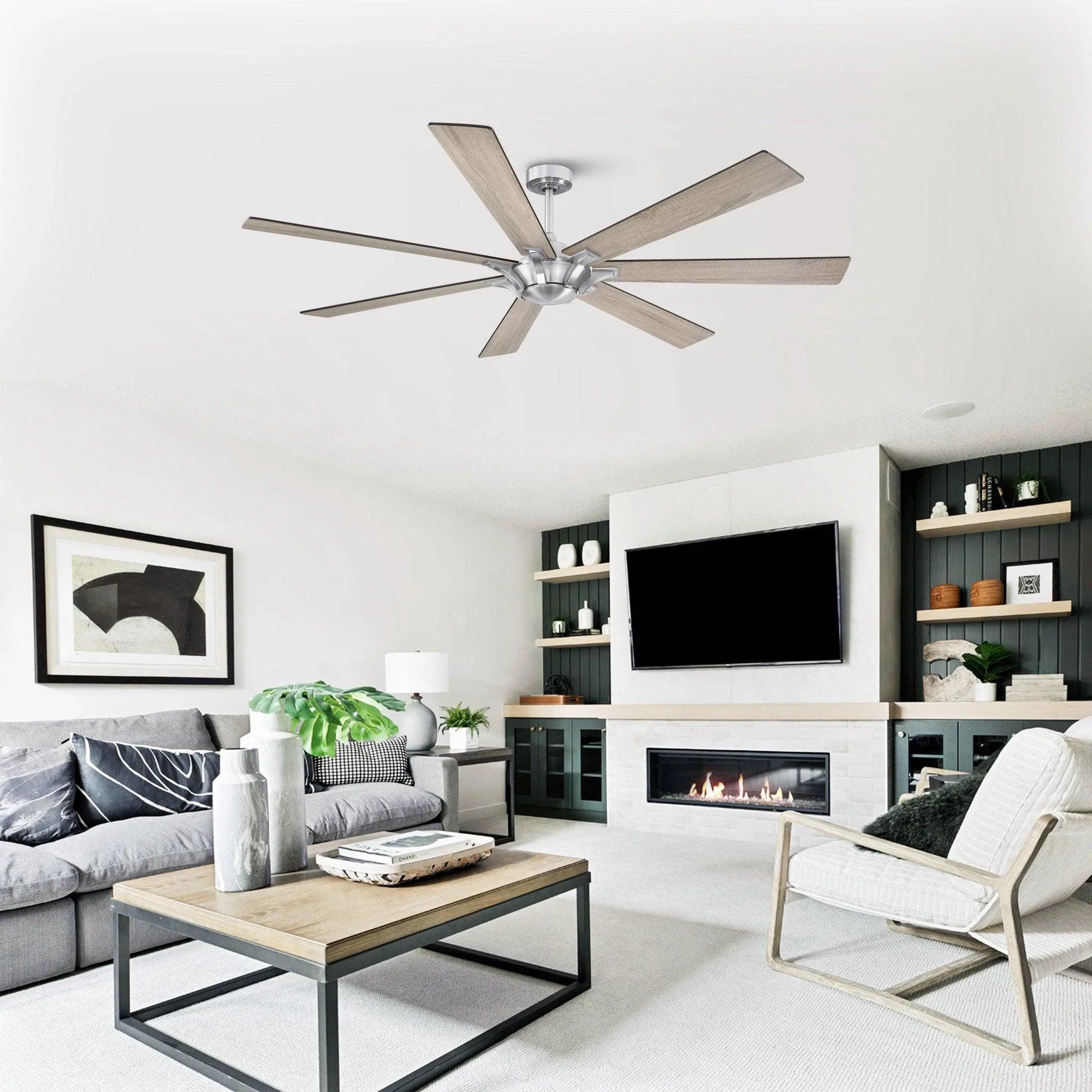 72 Inch 7-Blade Modern Rustic Ceiling Fan | Farmhouse Style