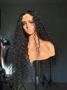 Deep Wave Lace Front Human Hair Wigs For Women 13x4 Lace Frontal Wig Deep Curly Lace Front Wig Pre-plucked Hairline Big 13x4 Lace Front Wig With Baby Hair