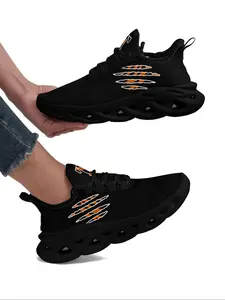 Women's Fashionable Tiger Paw Print Lace Up Low Top Sneakers, Casual Comfortable Breathable Sports Running Shoes, All-match Basic Shoes for Daily Wear