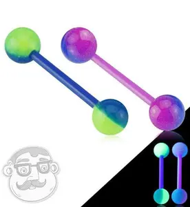 Dual Glow In The Dark Tongue Ring