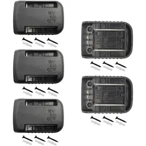 5Packs  20V 60V  Ready Dock/Mount Holder, Stealth Mounts Cover With Screws, Garage Hooks Tool Organization Storage Shelf Rack - No  (Black)