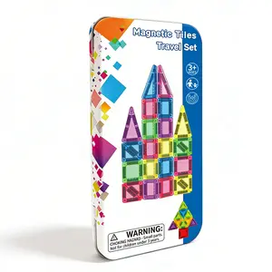 Mini magnetic building block, Magnetic building tiles children's toys, travel set is convenient to carry, STEM learning and creative building magnetic toys, gifts for boys and girls, suitable for New Year, back-to-school season birthday gifts