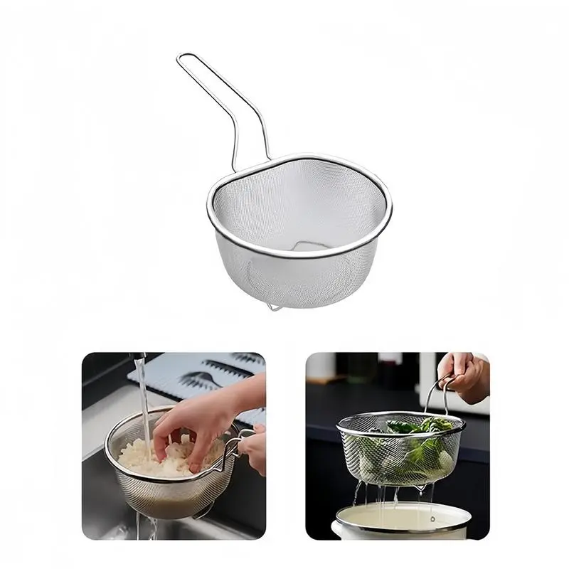 Handheld Stainless Steel Tea Filter – Fine Mesh Sieve for Loose Leaf Tea, Coffee & Matcha Powder