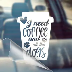 I Need Coffee and Dogs – Pet Car Decal Sticker