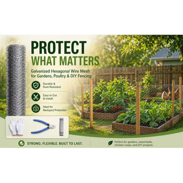 21-Gauge Silver Galvanized Metal Hexagonal Chicken Wire - 100 ft Long, 59 in Wide, Double Rust Resistance Easy-Install Animal Fencing for Plant Protection, Skunks, Raccoons, Foxes