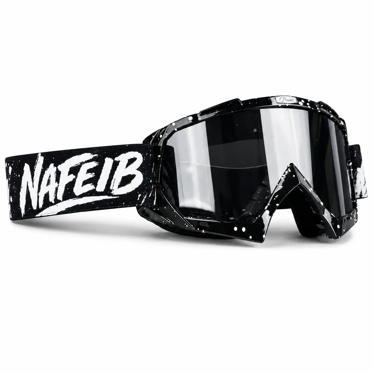 1 Pair NAFEIB Motorcycle Goggles Splatter Graffiti Style UV400 Anti-Fog Shatterproof Lens Wide Vision Dual Sport Outdoor Riding Goggles for Dirt Bike Skiing Snowboard Cycling ATV MX Motocross Off-Road Riding Unisex Men Women Youth Motobike Riders Gear