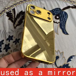 for iPhone 17 16 15 14 13 pro max 12 xs 11 8 Plus Case XR SE3 Case SE2 Mini 7 Case Gold Mirror Drop Resistant Mirror Makeup phone case