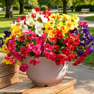 15Pcs Artificial Flowers for Outdoor, UV Resistant Pansies Fake Flowers for Indoor and Outdoor Garden, Porch, Patio, Window Box Decor