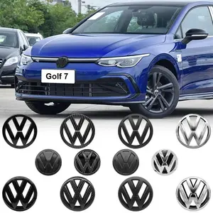 2Pcs/Set High Quality 140mm Front Grill Emblem 113mm Rear Trunk Badge logo Cover Decoration Replacement for VW Volkswagen Golf 7 MK7 2014-2017 ﻿Golf 7.5 MK7.5 2018-2020 Accessories