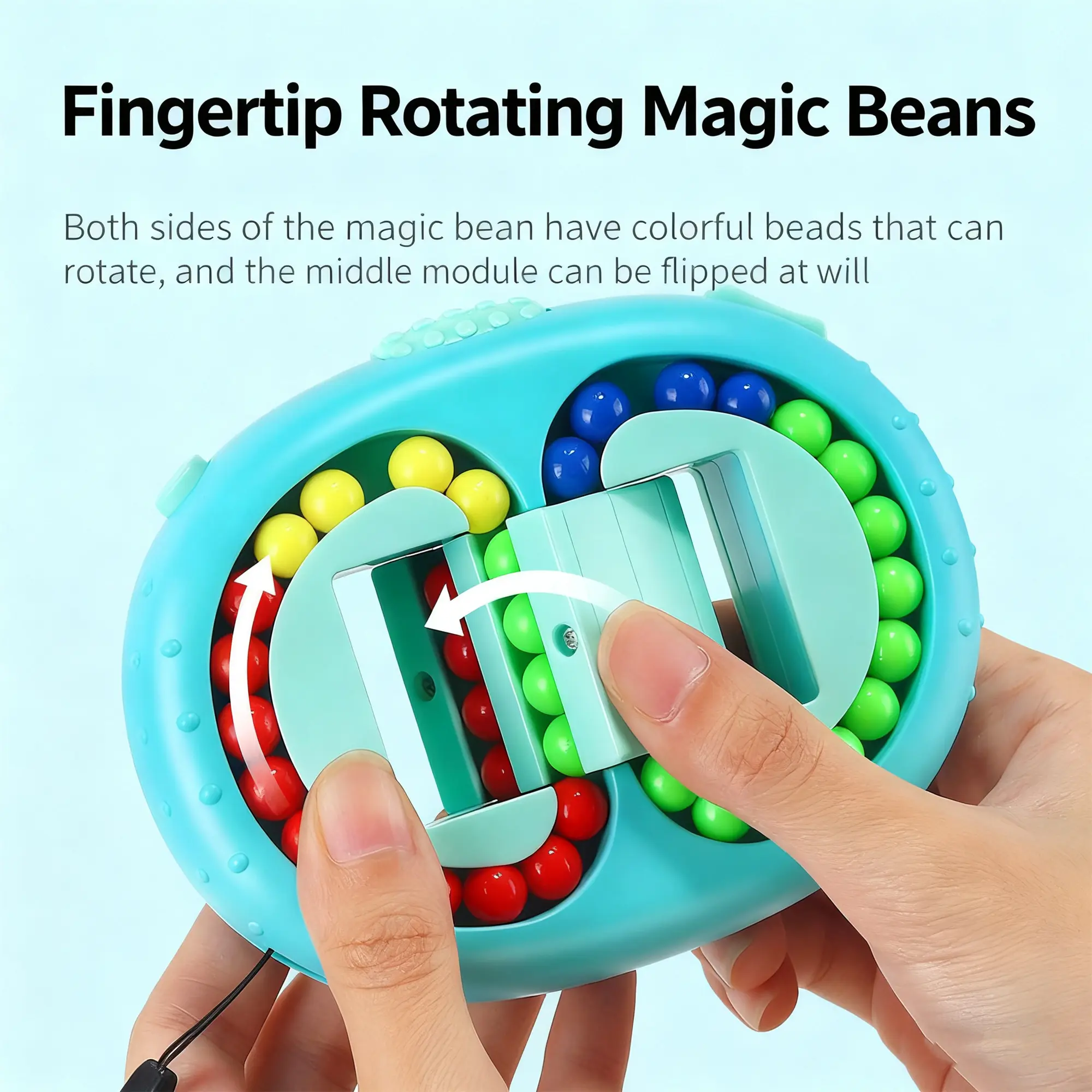 Double Flip Magic Bean Fidget Toy Spin Solve Massage Relieve Stress Portable Fidget Tool for Home Work On The Go Must Have