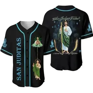 Full Print San Juditas Baseball Jersey Jersey, Print San Judas Tadeo Mexico Baseball Jersey, Sport Jersey for Men and Women, Baseball Jersey Style