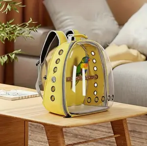 breathable bird backpack – Breathable Bubble Carrier for Small & Medium Birds with Secure Perch & Locking Zippers