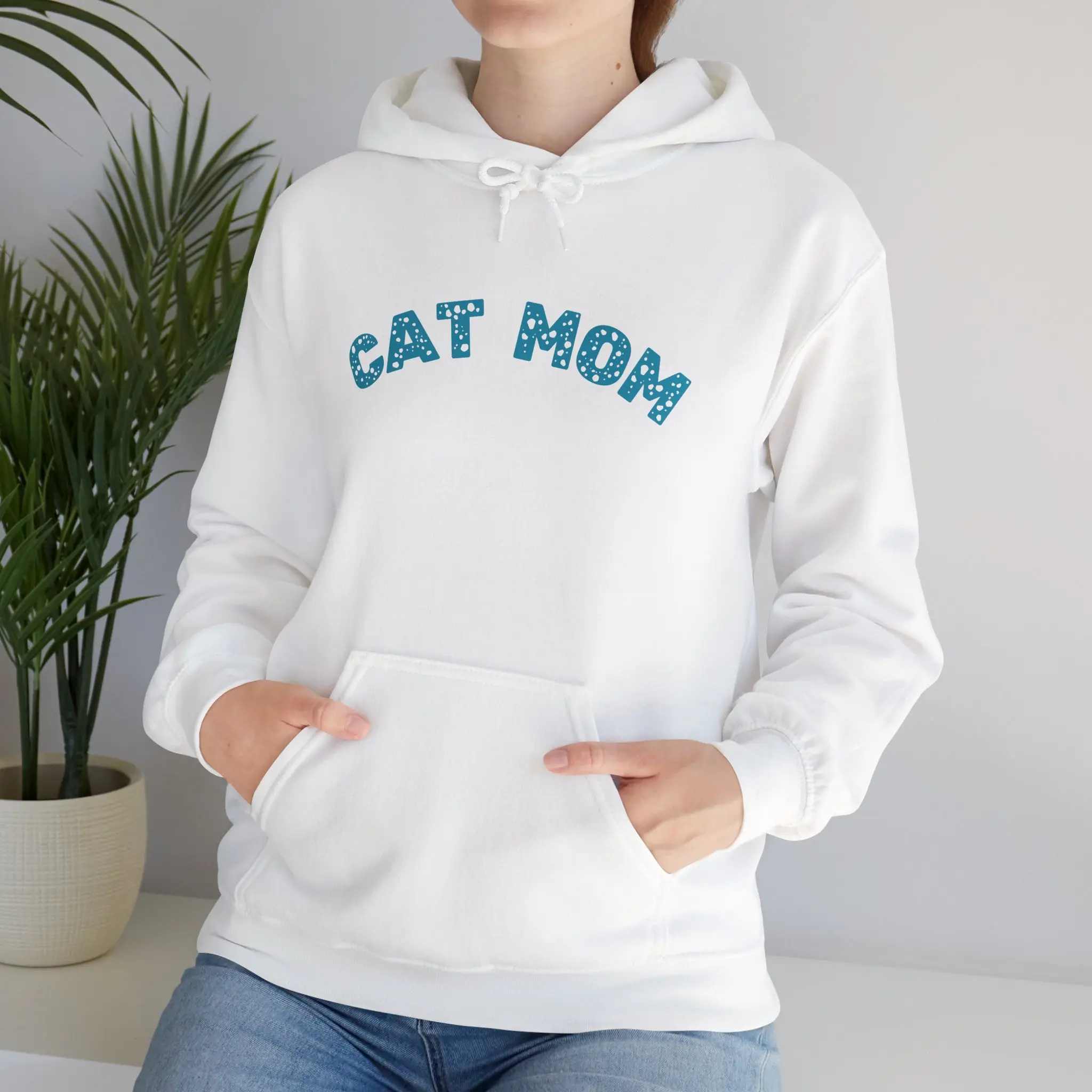 Cat Mom hoodie | Floral Lettering Hooded Sweatshirt