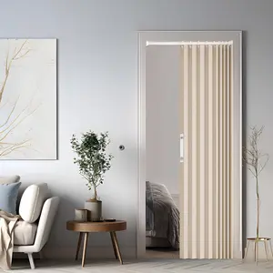 Blackout Door, Foldable Room Divider, Suitable for/Bedroom/Living Room, Accordion(Cream-Coloured,41.3 * 78.7inches)