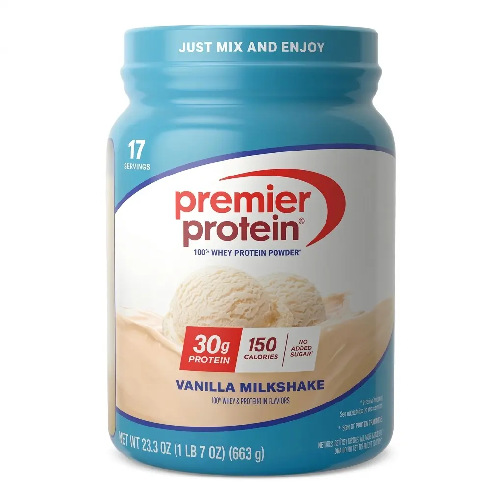 Premier Protein Powder, Vanilla Milkshake, 30g Protein, 23.3 oz (17 Servings)