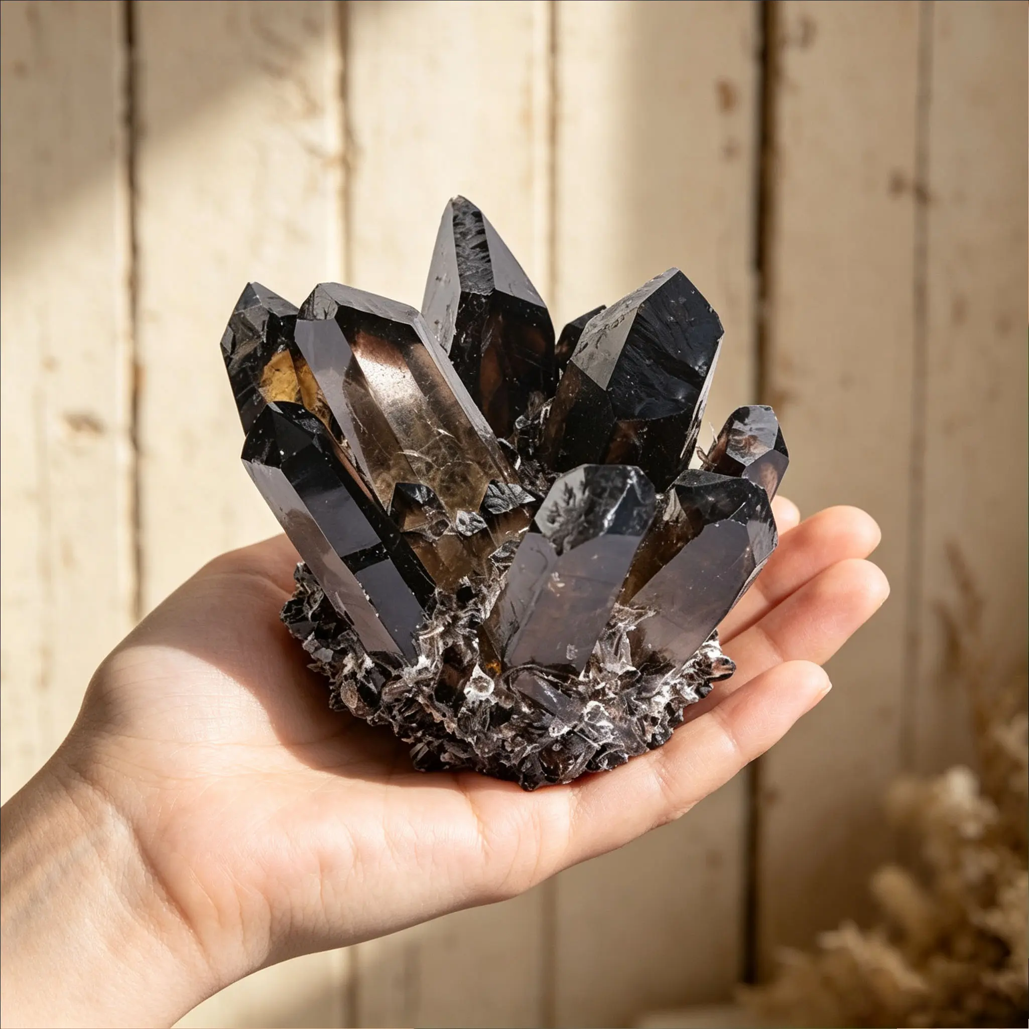 Natural Raw Smoky Quartz Crystal, Clustered Geode Statement Piece, 200-300g Ornamental Home Decor