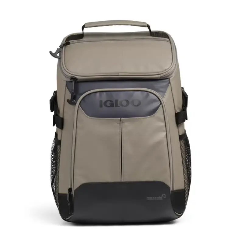 Trek Backpack Soft-Sided Cooler with 24 Can Capacity in Sandstone Tan