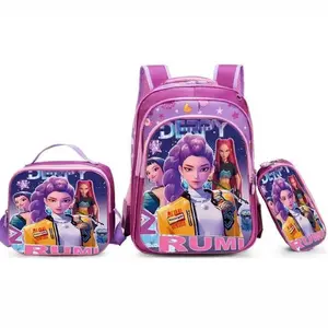 3Pcs K-Pop Witch Hunter Backpack 3PCSSet| 16 Inch Kids School Backpack for Girls,Lunch Bag & Pencil Case, 2026 Must HaveBack to School Gift for Teens
