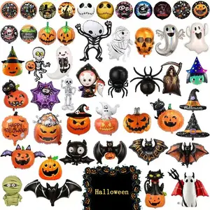 Halloween Foil Balloon Set – Cartoon Shaped Balloons for Spooky Party Decoration & Holiday Setup