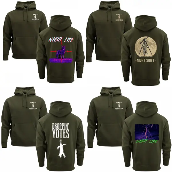 Coyote Hunting Hoodie, Predator Night Hunting Hoodie for Hunters, Night Life & Droppin Yotes Graphic Hoodie, Outdoor Hunter Gift