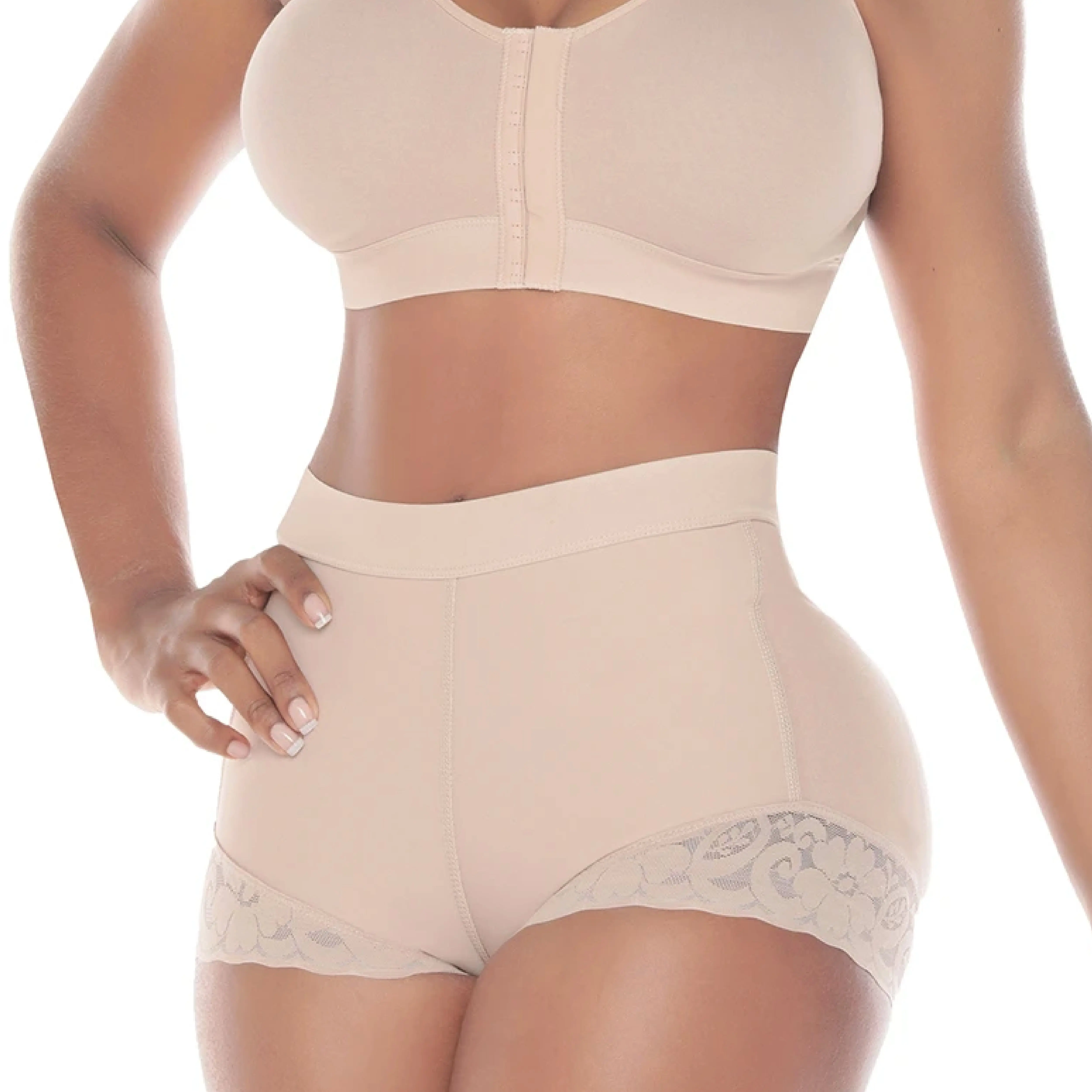 Fajas Salome 0331 | Colombian High Waist Butt Lifting Shaper Panty | Powernet Hypoallergenic Lining | Silicone Lace No Hooks Tummy Control Women — Made in Colombia