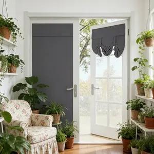 Velcro Drapes for New Year Home Decor, French Privacy Blackout Curtains, Easy Install for Sliding Glass Doors, 66x173cm, Home Decoration Curtain