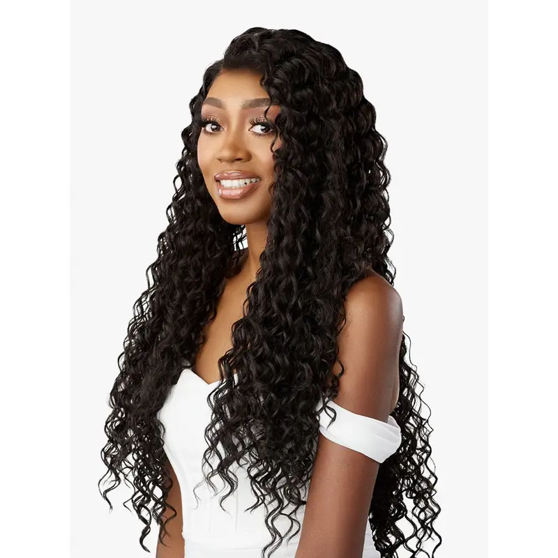 Sensationnel 13x6 HD Thinner Lace Bareluxe Lace Frontal Wig - Glueless Wear Wig, Kinky Curly Afro Synthetic Frontlace Unit 5, Curly Hair, Lace Front Wig