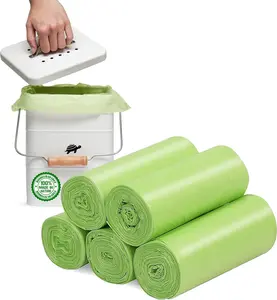 Small Trash Bags 1.2 Gallon - Biodegradable Garbage Bags Recycling Eco-Friendly Trash Can Plastic Liner Compostable Strong Bag for Bathroom Bedroom Office Kitchen Trash Can (120 Counts,Green) Wifpme