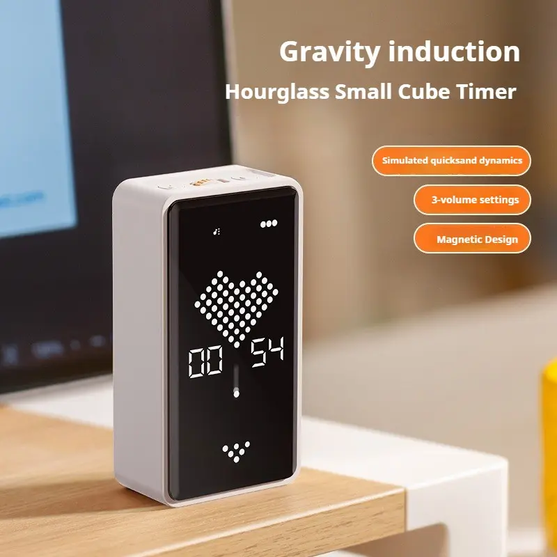 Simulated Hourglass Timer Pixel Art Style Large Digital Display Magnetic Design Kitchen Gadgets Fitness Studying Work Essential Tool Kitchen Timers