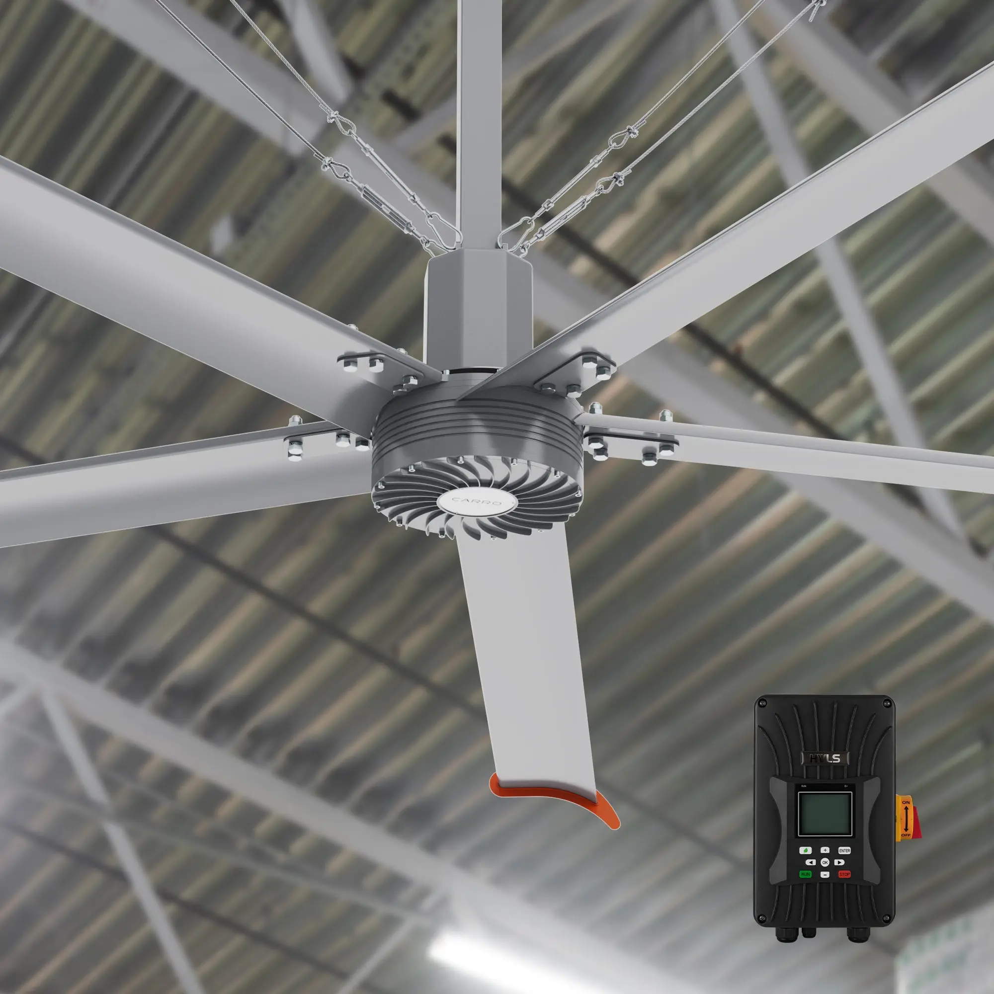 Makani Industrial Ceiling Fan with Direct-Drive Motor 10ft to 16ft