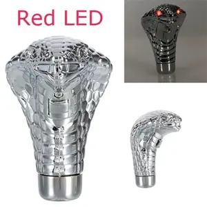 Universal Chrome Manual Car Cobra Shift Knob with Red-Blue LED Eyes Snake Shifter father's day gifts