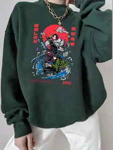 Sweater Demon Slayer Giyu x Shinobu Crewneck Sweatshirt for All Seasons Casual Streetwear Top in Classic Cotton Look and Feel