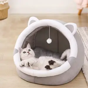 Pet Tent Cave Bed for Cats Small Dogs Self-Warming Cat Tent Bed Cat Hut Comfortable Pet Sleeping Bed Foldable Removable Washable