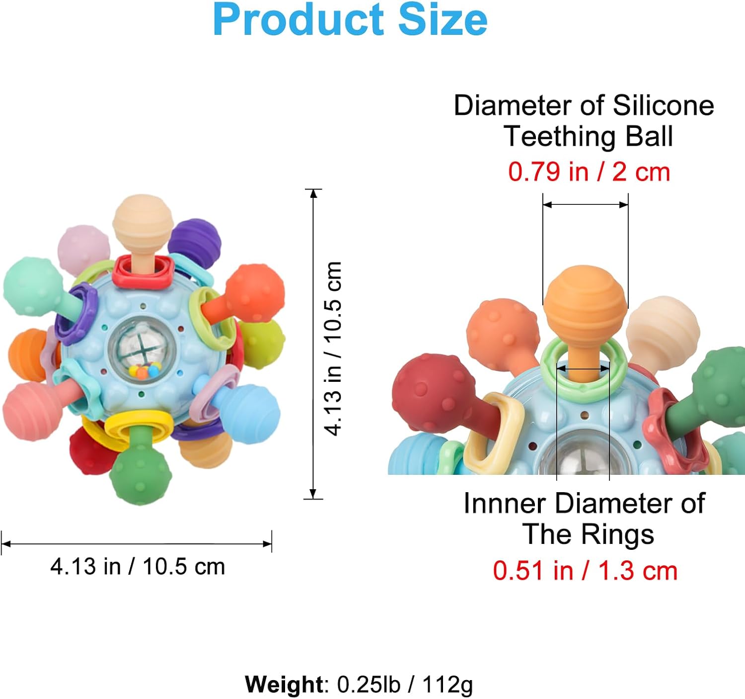 Baby Montessori Sensory Toys for 0-6 6-12 Months, Baby Teether Teething Toys for Babies 0 3 6 9 12 18 Months, Newborn Infant Learning Developmental Toys Gifts for 1 2 Year Old Boys Girls