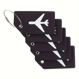 5 Pcs Silicone Luggage Tags - Bright Color Baggage ID Label for Suitcase Handbag & Travel Accessories with Privacy Protection Durable & Bendable