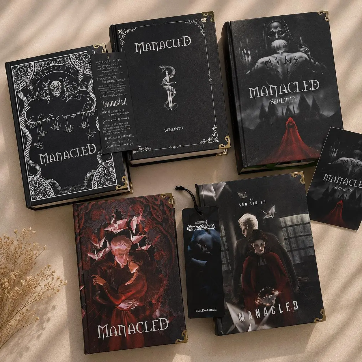 Manacled Hardcover Book by SenLinYu, Dark Fantasy Romance Collector Edition, Gothic Book Lover Gift for Him, Dark Fantasy Romance Collector Gift, Premium Dust Jacket, Book Lover Gift