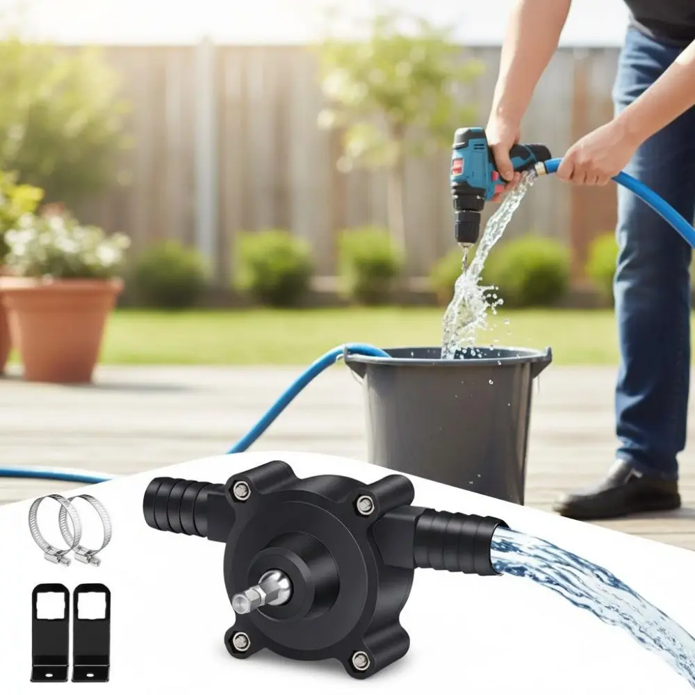 Portable Self-Priming Centrifugal Pump - Mini Drill Powered Water Pump for Aquariums, Garden Irrigation, Pond & Home Liquid Transfer. Durable Multi-Purpose Quick Flow Device Swimming Pool Pumps Water Pressure Pump With Pump