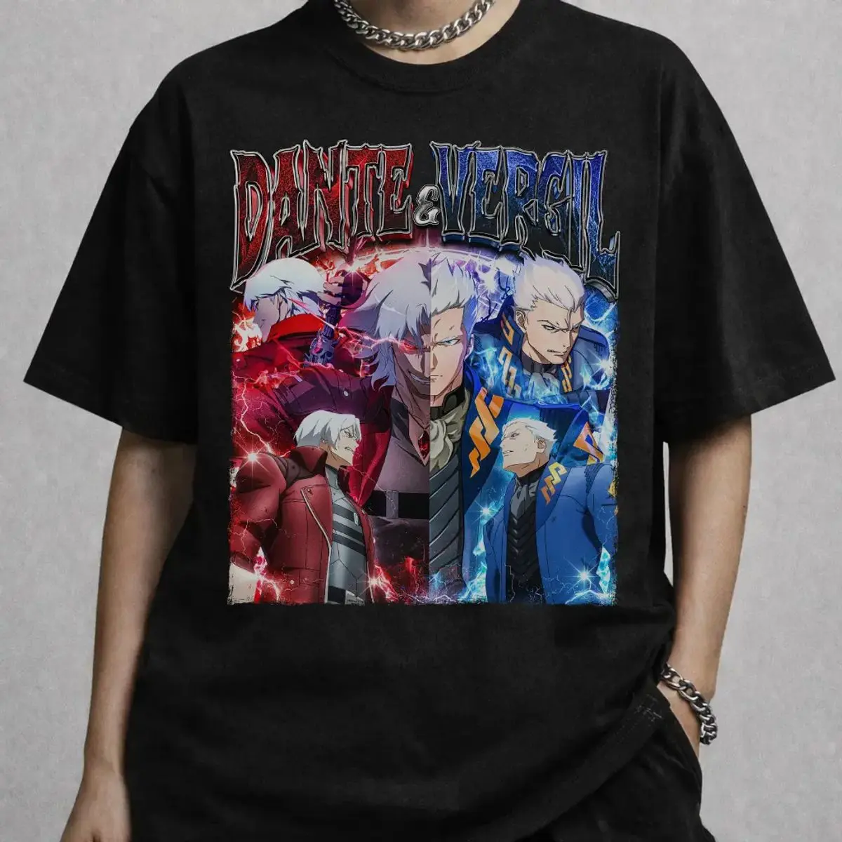Devil May Cry Anime Shirt, Dante And Vergil Street Style Graphic Sweatshirt, Anime Game Fan Hoodie, Unisex Sweater Pullover Tee