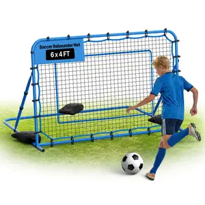 【FathersDayGift】VEVOR Soccer Rebounder Net, Quick-Switch Angle Soccer Goal Rebounder for Control, Passing Practice, Heavy-Duty Iron Frame & PE Net, Easy Setup Ball Training Aids & Equipment for Teens&Adults,6 x 4 ft