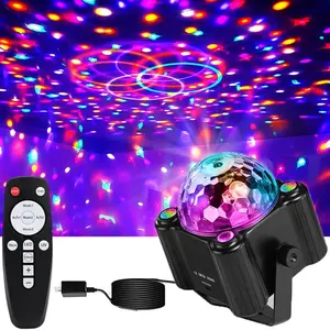 Disco Ball Party UV Strobe Light with 6 colors, Sound Activated Magic Stage Party Light with Remote Control for outdoors and indoors Home Club Karaoke Christmas  Birthday Wedding Decorations.